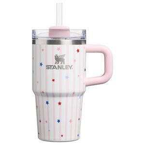 Stanley 20 oz Stainless Steel H2.0 FlowState Quencher Tumbler Pink Starry Stripe